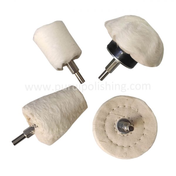 Mounted White Cotton Buffing Wheel For Drill