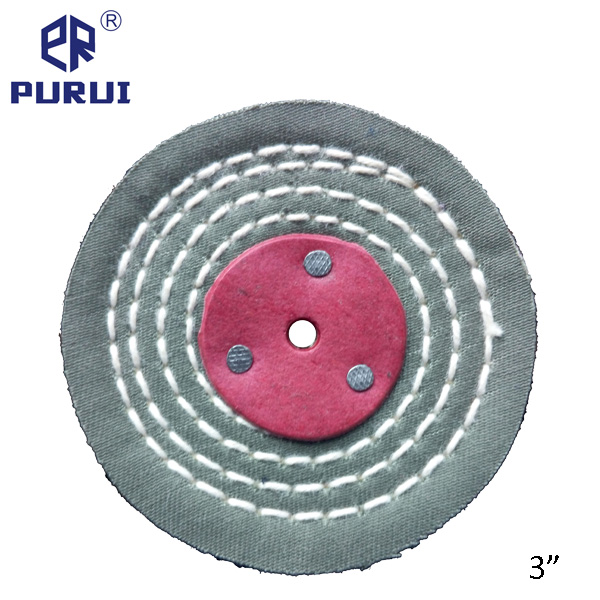 8/" 40 ply SHELLAC center PINHOLE YELLOW Stitched COTTON polishing buffing wheel