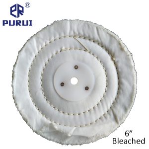 8/" 40 ply SHELLAC center PINHOLE YELLOW Stitched COTTON polishing buffing wheel