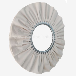 Alternative view of Bias White Cotton Airway Buffing Wheels With Steel Center