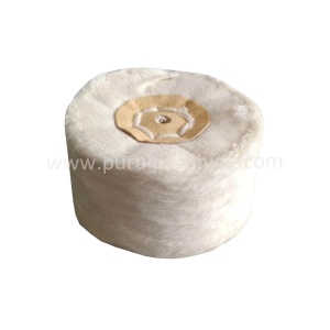 Alternative view of White Muslin Loose Leaf Buffing Wheel With Leather Washer