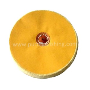 Yellow Muslin Loose Leaf Buffing Wheel With Leather Washer