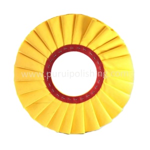 Pleated Yellow Airway Buffing Wheel With Cardboard Center 6"-18"