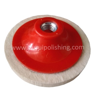 Straight Edge Felt Polishing Wheel With M14 Plastic Backing For Angle Grinder