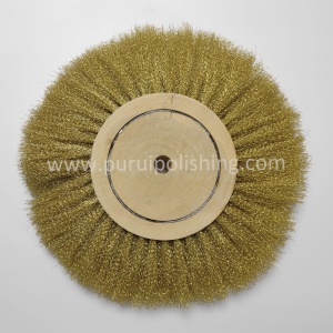 8 Inch Brass Wire Wheel With Wooden Hub