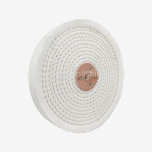 Alternative view of White Stitched Cotton Buffing Wheels with Leather Washer, 3" to 16"