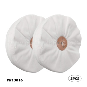 8" x 1.5" x 1/2" Arbor Hole Loose Leaf Flannel Buffing Wheel With Leather Washer, Pack of 2