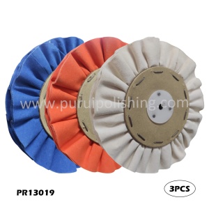 3pc 8" Airway Buffing Wheel Kit For Polishing Stainless Steel, Aluminum Alloy And Brass