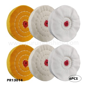 4" Buffing Wheel Kit for Drill or Mini Bench Grinder, Kit Includes Each 2PC Yellow, White And Flannel Polishing Wheel, Pack of 6