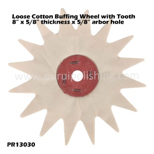 Alternative view of 8" Loose Leaf Cotton Buffing Wheel with Tooth for Polishing Relievo And Plastic Products, Pack Of 2